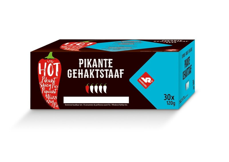 131559 Gehaktstaaf Pikant doos 30x120gr