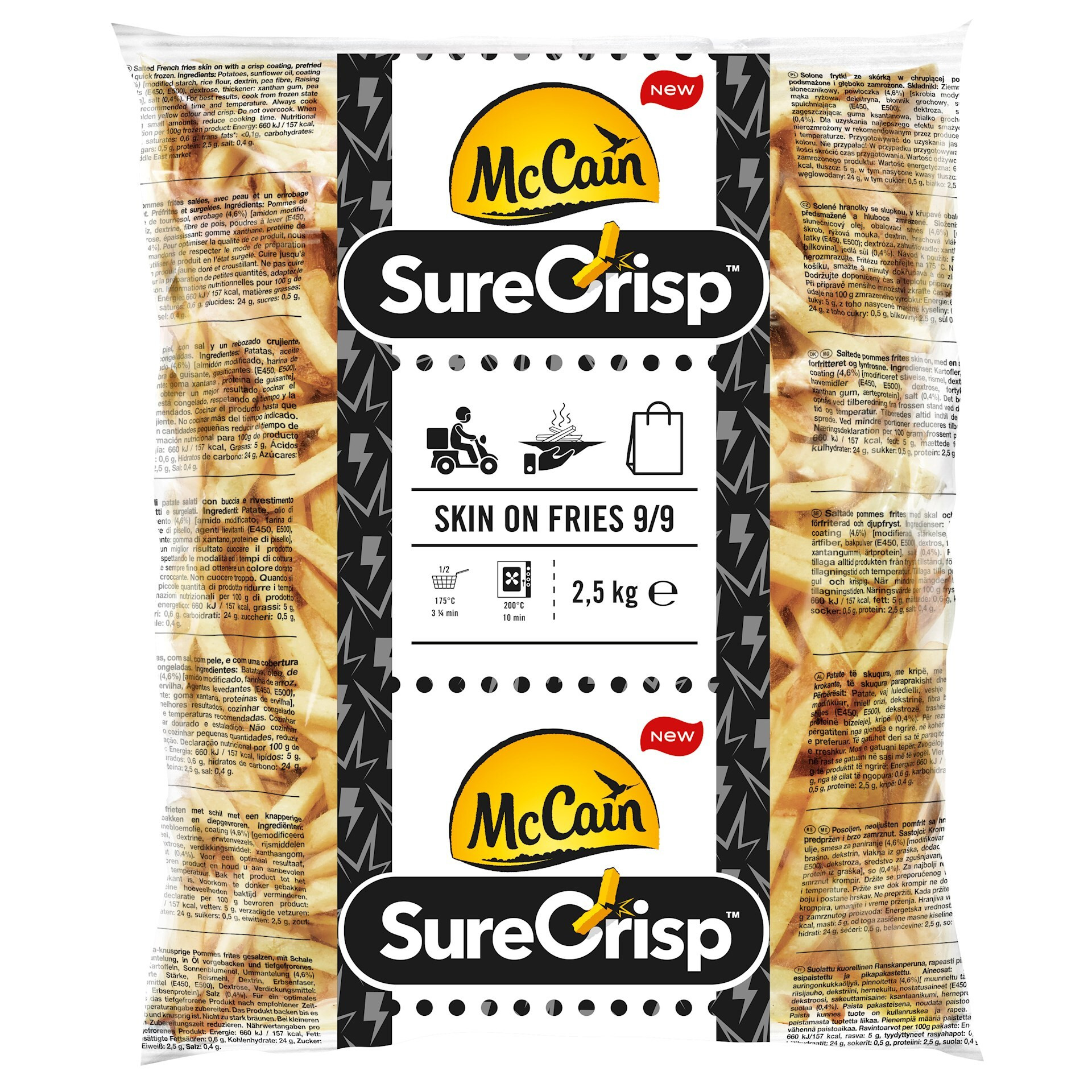 150231 Frites Sure Crisp 9/9 Skin-On doos 4x2,5kg