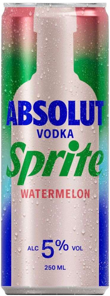 704880 Absolut & Sprite Watermelon 5% tray 12x25cl