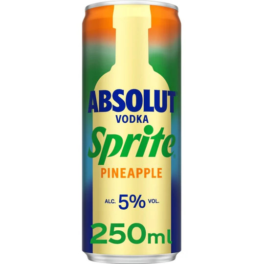 704881 Absolut & Sprite Pineapple 5% tray 12x25cl